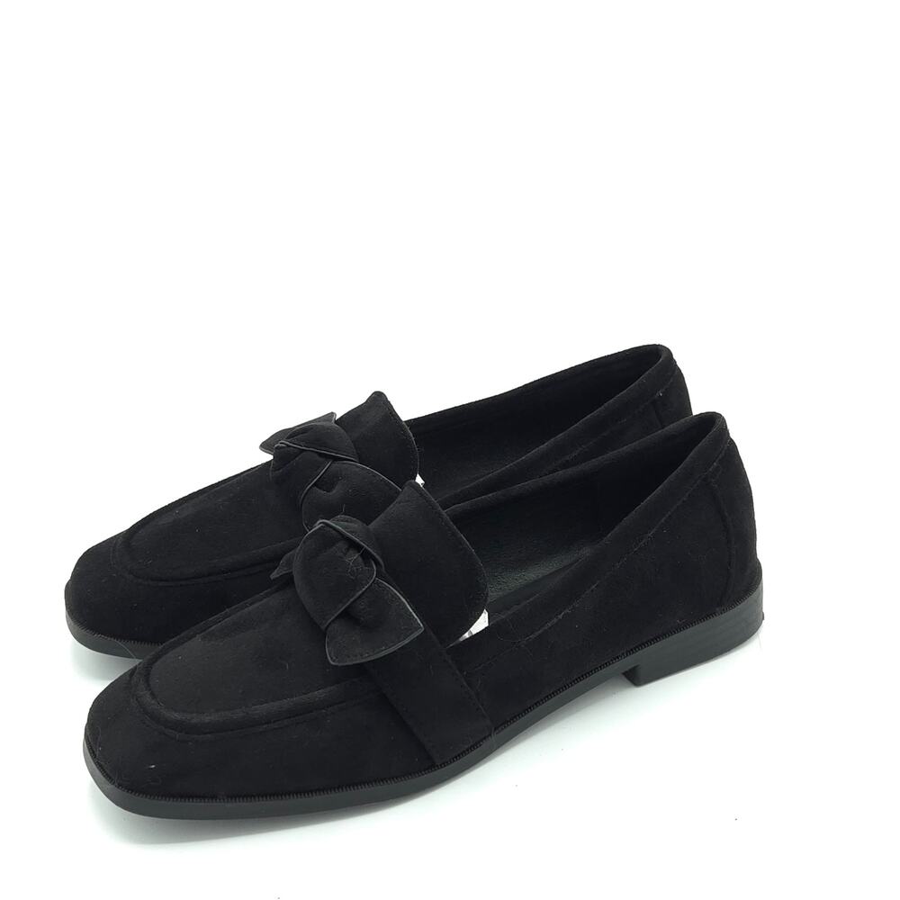 Catherine Malandrino Women's  Suede Bow Black Shoes Loafers Size 8.5